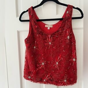 Luca Luca Red Embellished Women's Top
